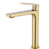 Grifo Monomando Alto de Lavabo GLORY Oro Cepillado