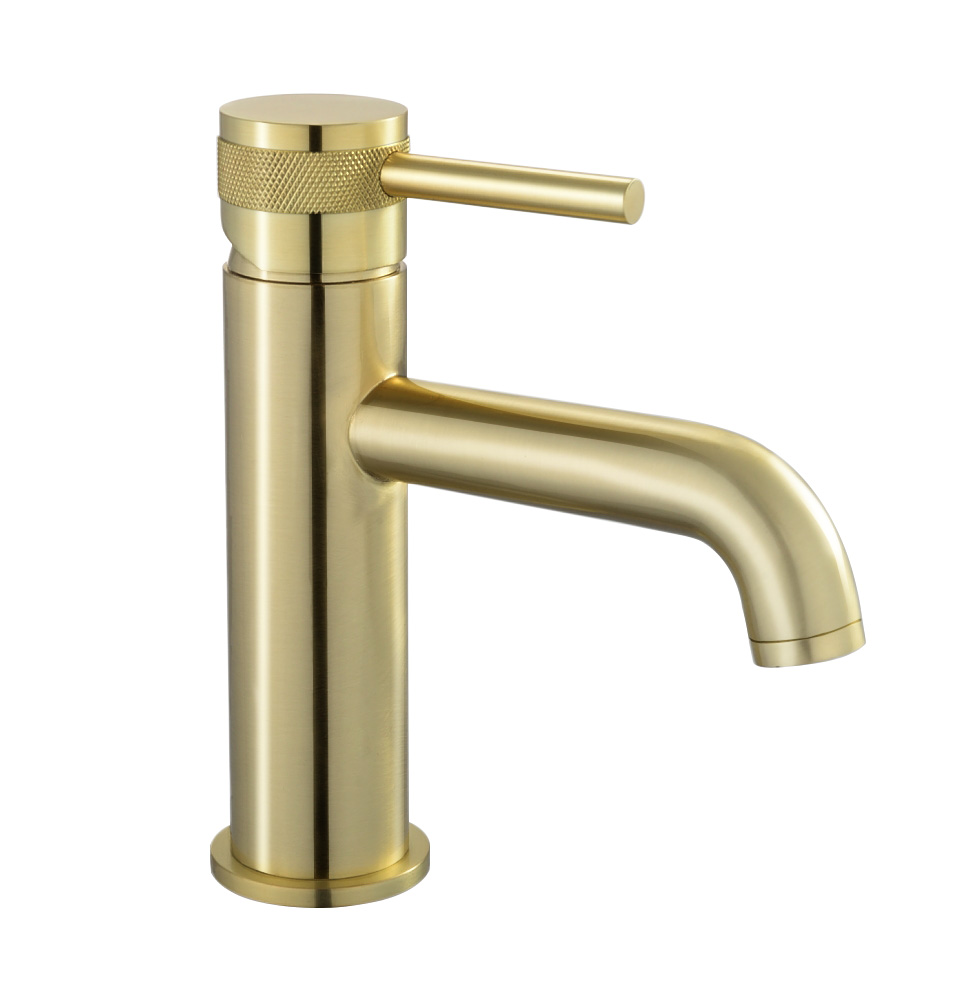 Grifo Monomando de Lavabo DIAMOND Oro Cepillado
