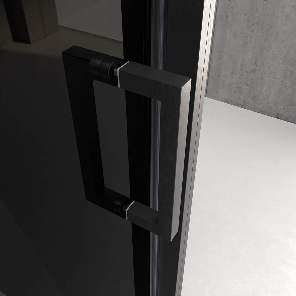 Mampara de ducha NOVUM rectangular 1 fijo - 1 puerta corredera + 1 fijo vidrio 6 mm. Parsol gris ACERO INOXIDABLE Gun metal - Imagen 5