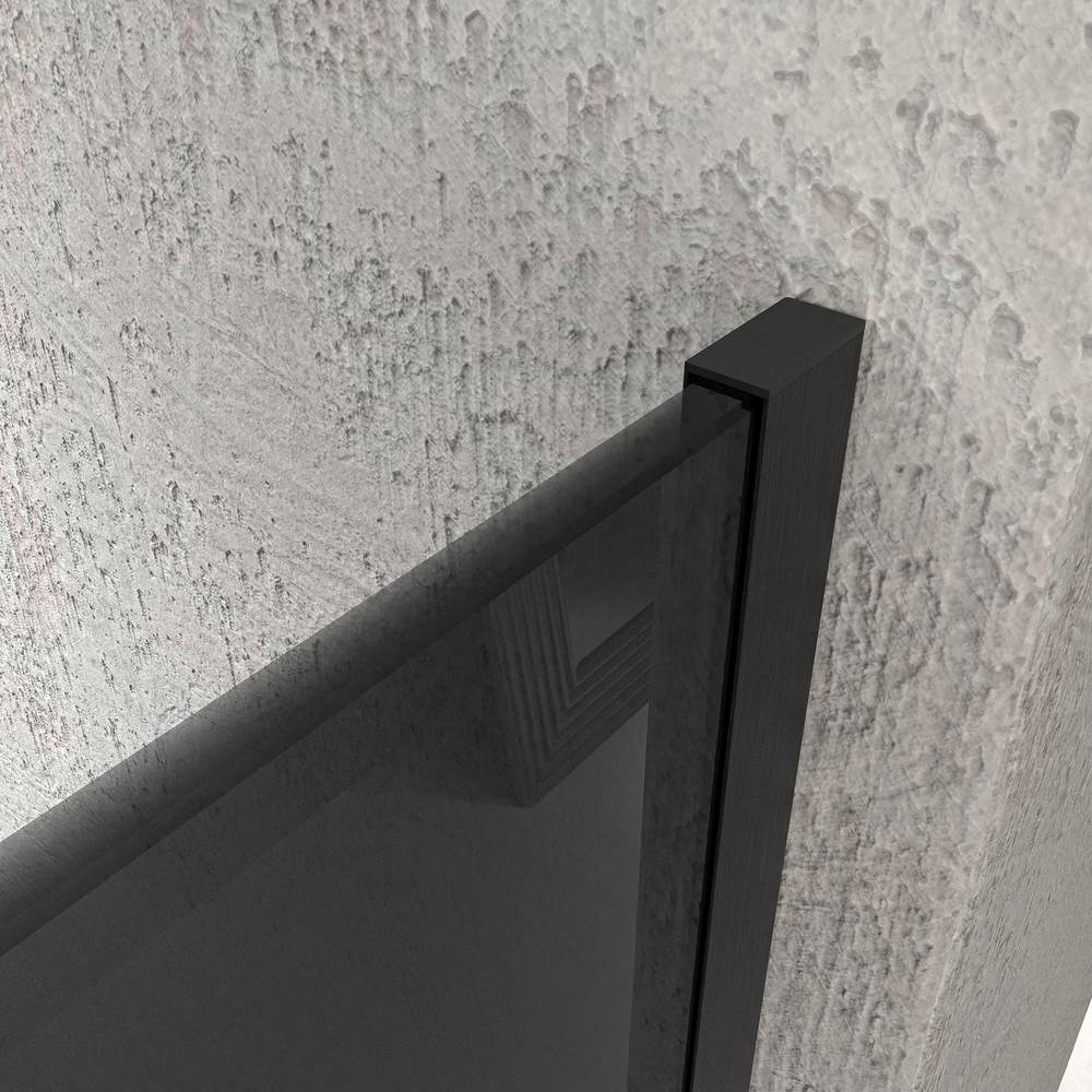 Mampara de ducha NOVUM rectangular 1 fijo - 1 puerta corredera + 1 fijo vidrio 6 mm. Parsol gris ACERO INOXIDABLE Gun metal - Imagen 4