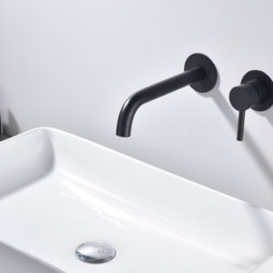 Grifo Monomando de Lavabo Empotrado CLOUD Negro Mate