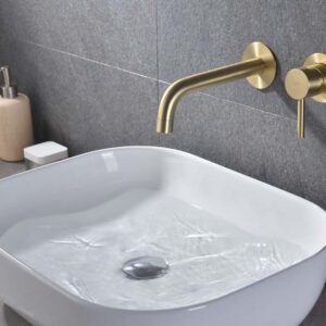 Grifo Monomando de Lavabo Empotrado CLOUD Oro Cepillado