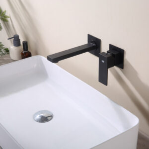 Grifo Monomando de Lavabo Empotrado THUNDER Negro Mate