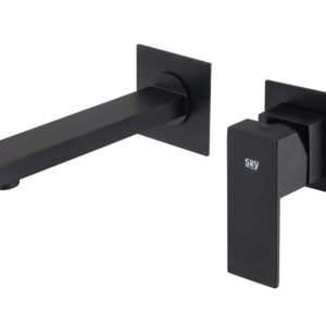 Grifo Monomando de Lavabo Empotrado THUNDER Negro Mate