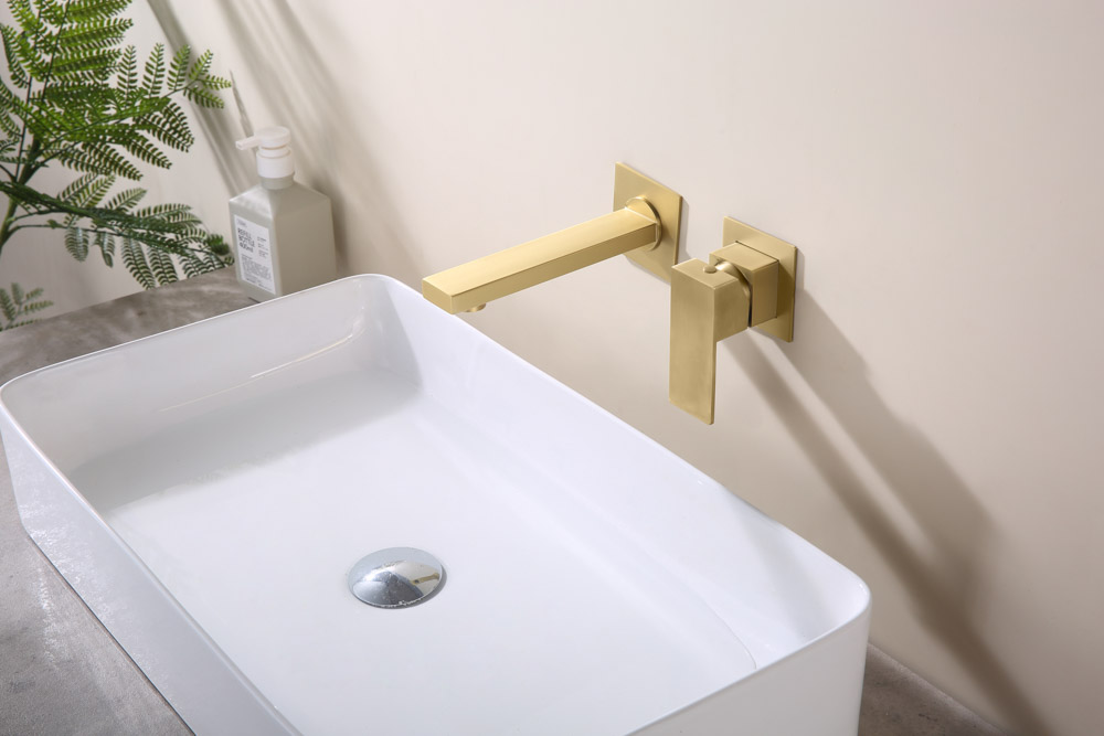 Grifo Monomando de Lavabo Empotrado THUNDER Oro Cepillado - Imagen 2