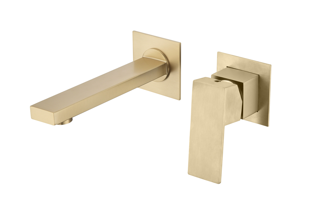 Grifo Monomando de Lavabo Empotrado THUNDER Oro Cepillado