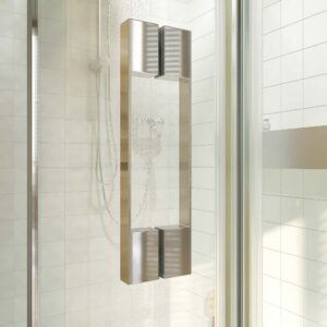 Mampara de ducha rectangular OPEN 2 fijos - 1 puerta abatible a medida CROMO BRILLO