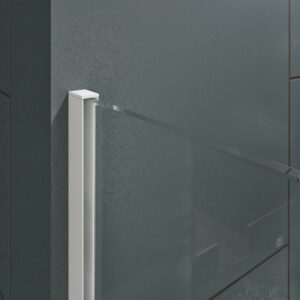 Mampara de ducha rectangular OPEN 1 fijo - 1 puerta abatible fabricada a medida. BLANCO MATE