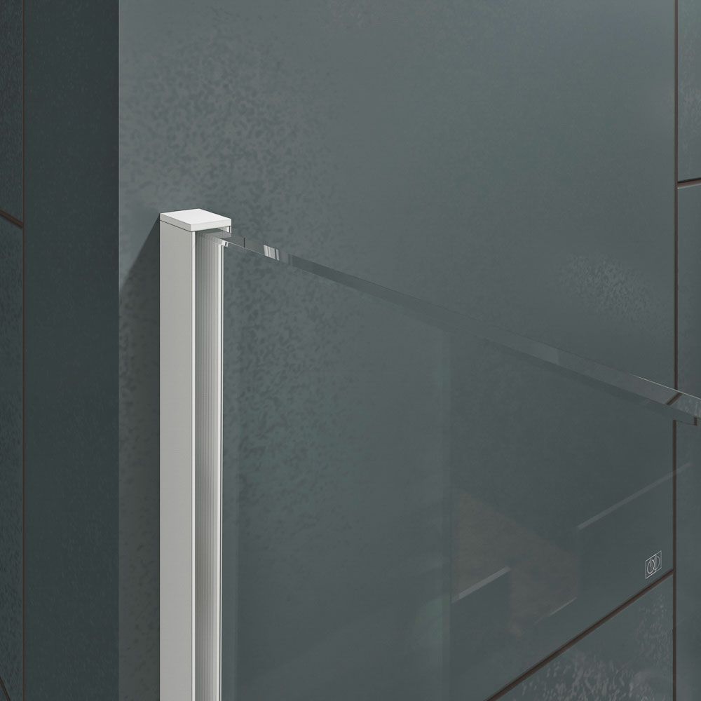 Mampara de ducha rectangular OPEN 1 fijo - 1 puerta abatible fabricada a medida. BLANCO MATE - Imagen 5