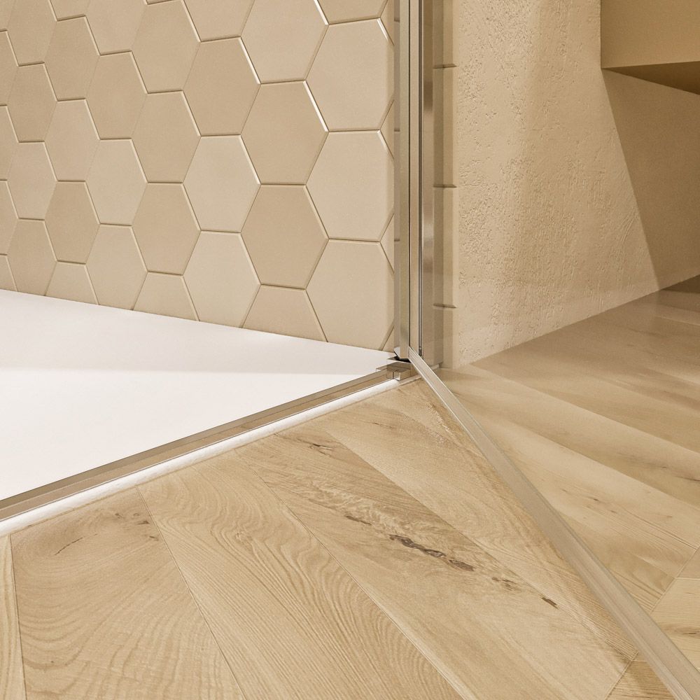 Mampara de ducha frontal OPEN 2 puertas abatibles fabricada a medida. CROMO BRILLO - Imagen 5