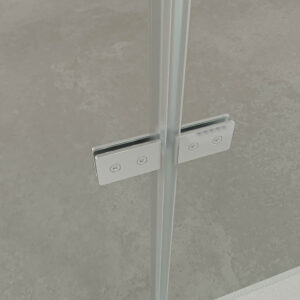 Mampara de ducha rectangular SILEX 2 fijos - 1 puerta abatible a medida CROMO BRILLO