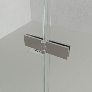 Mampara de ducha rectangular SILEX 2 fijos - 1 puerta abatible a medida CROMO BRILLO