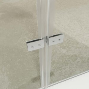 Mampara de ducha rectangular SINTESIS 1 fijo - 1 puerta plegable fabricada a medida . CROMO BRILLO