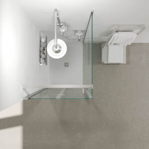 Mampara de ducha rectangular SINTESIS 1 fijo - 1 puerta plegable fabricada a medida . CROMO BRILLO