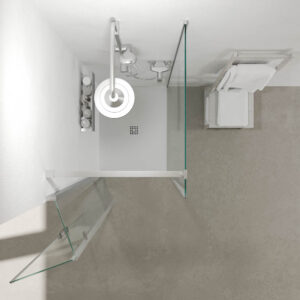 Mampara de ducha rectangular SINTESIS 1 fijo - 1 puerta plegable fabricada a medida . CROMO BRILLO