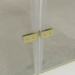 Mampara de ducha rectangular SINTESIS 1 fijo - 1 puerta plegable fabricada a medida . ORO MATE