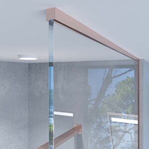 Mampara de ducha ZEN fijo a techo vidrio 8 mm fabricada a medida ORO ROSA