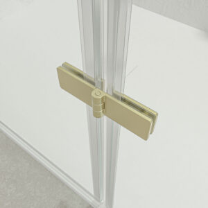 Mampara de ducha rectangular SILEX 2 fijos - 1 puerta abatible a medida ORO MATE