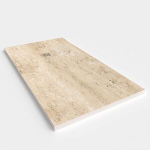 Plato de ducha resina textura pizarra. Efecto en Mármol Travertino - antideslizante STONE 3D moderno