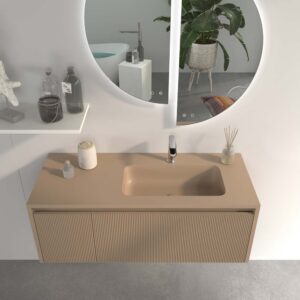 Mueble de baño BINARIO suspendido 2 cajones acabado MOKA