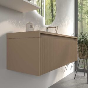 Mueble de baño BINARIO suspendido 2 cajones acabado MOKA