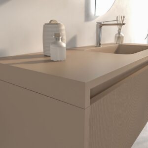 Mueble de baño BINARIO suspendido 2 cajones acabado MOKA