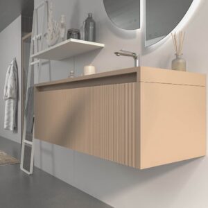 Mueble de baño BINARIO suspendido 2 cajones acabado MOKA