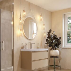 Mueble de baño suspendido 2 cajones CARMEN con lavabo resina acabado MOKA
