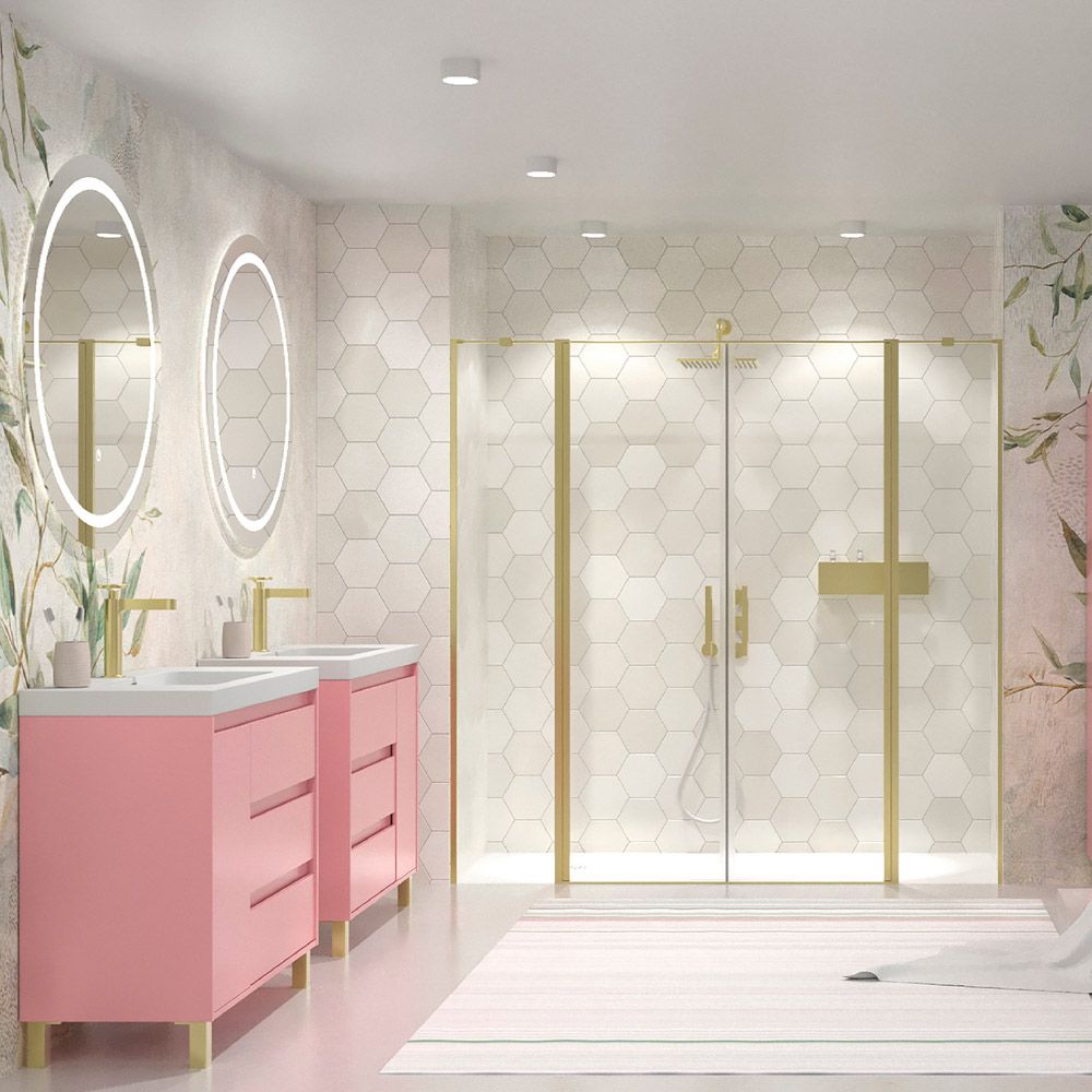 Mueble de baño con patas 3 cajones / 1 puerta CARMEN acabado ROSA PALO - Imagen 4