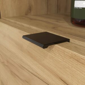Mueble de baño ELLA con patas 2 cajones - 1 puerta con tapa SOLID SURFACE acabado ROBLE CLARO