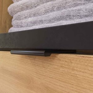 Mueble de baño ELLA con patas 1 cajón - 2 puertas con tapa SOLID SURFACE acabado ROBLE CLARO