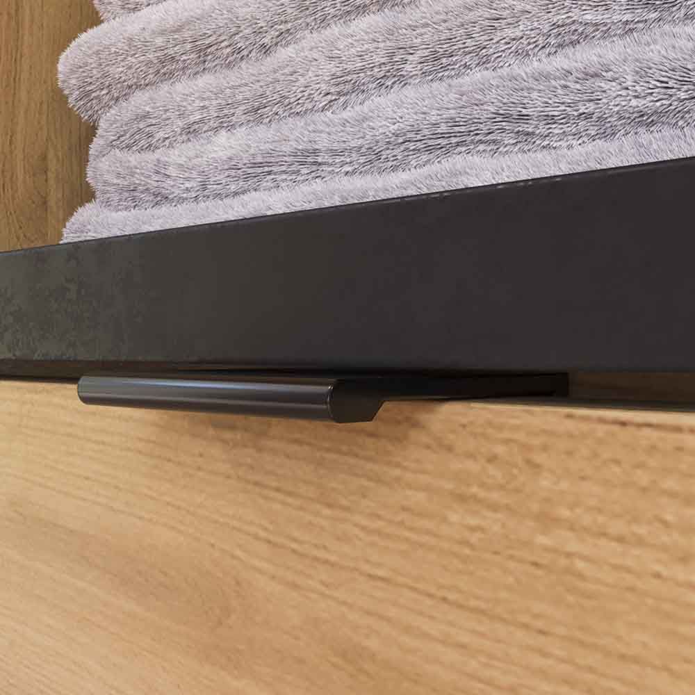 Mueble de baño ELLA con patas 1 cajón - 2 puertas con tapa SOLID SURFACE acabado ROBLE CLARO - Imagen 2