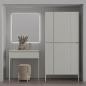 Mueble de baño DUNE con patas 6 cajones con encimera SOLID SURFACE 2 senos