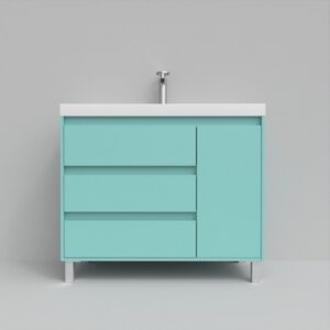 Mueble de baño con patas 3 cajones / 1 puerta CARMEN acabado GRAFITO