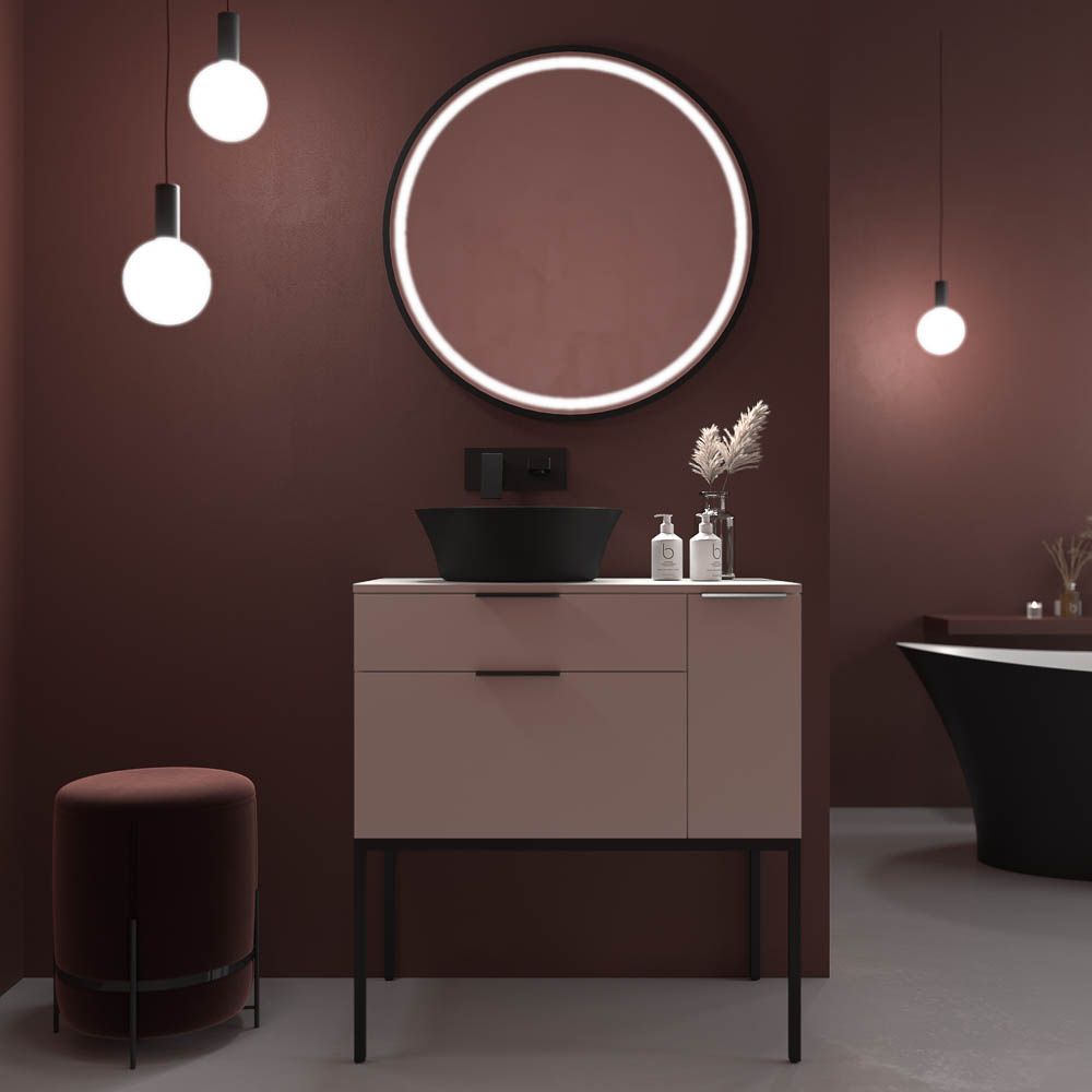Mueble de baño ELLA con patas 2 cajones-1 puerta acabado BLANCO