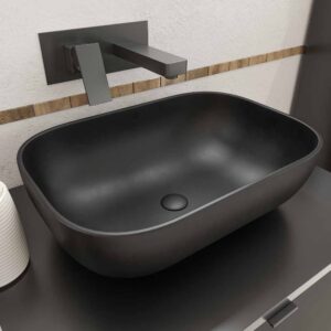 Mueble de baño VICENT con patas 4 cajones encimera Solid Surface con lavabo SATET