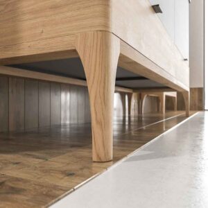 Mueble de baño VICENT con patas 4 cajones encimera Solid Surface con lavabo SATET