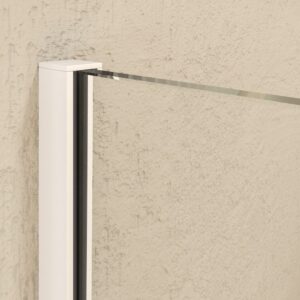 Mampara de ducha VERONA frontal abierta 1 fijo- 1 puerta corredera acabado BLANCO MATE