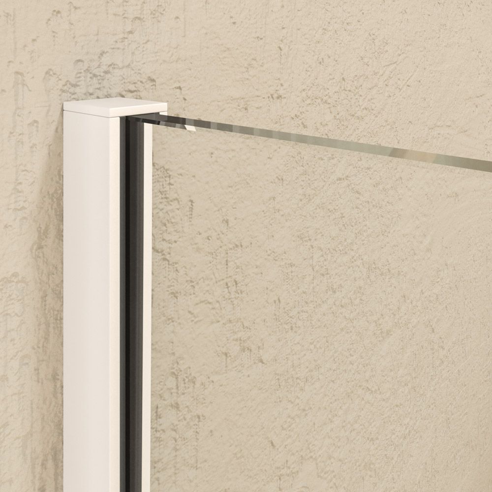 Mampara de ducha VERONA frontal abierta 1 fijo- 1 puerta corredera acabado BLANCO MATE - Imagen 5