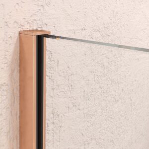 Mampara de ducha VERONA frontal abierta 1 fijo- 1 puerta corredera. Acabado COBRE MATE