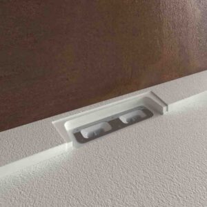 Plato ducha resina STYLE - color blanco RAL-9003 y otros - textura pizarra - antibacteriano y antideslizante. Rejilla oculta