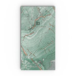 Plato de ducha resina textura pizarra. Efecto en Mármol Forest cobre y otros acabados - antideslizante STONE 3D moderno