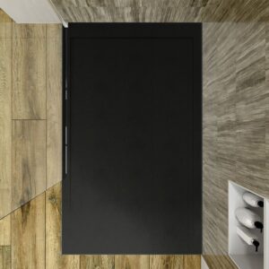 Plato ducha resina enmarcado SYSTEM Negro - colores a elegir - textura pizarra - antibacteriano y antideslizante