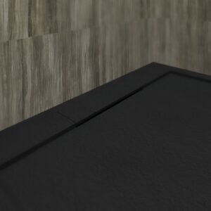 Plato ducha resina enmarcado SYSTEM Negro - colores a elegir - textura pizarra - antibacteriano y antideslizante