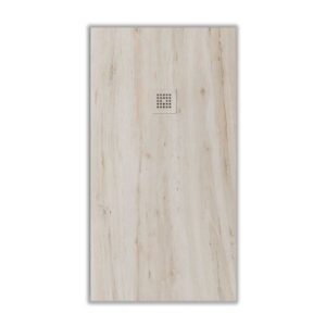Plato de ducha resina textura pizarra acabado efecto Madera Cedro Blanco - antideslizante STONE 3D moderno