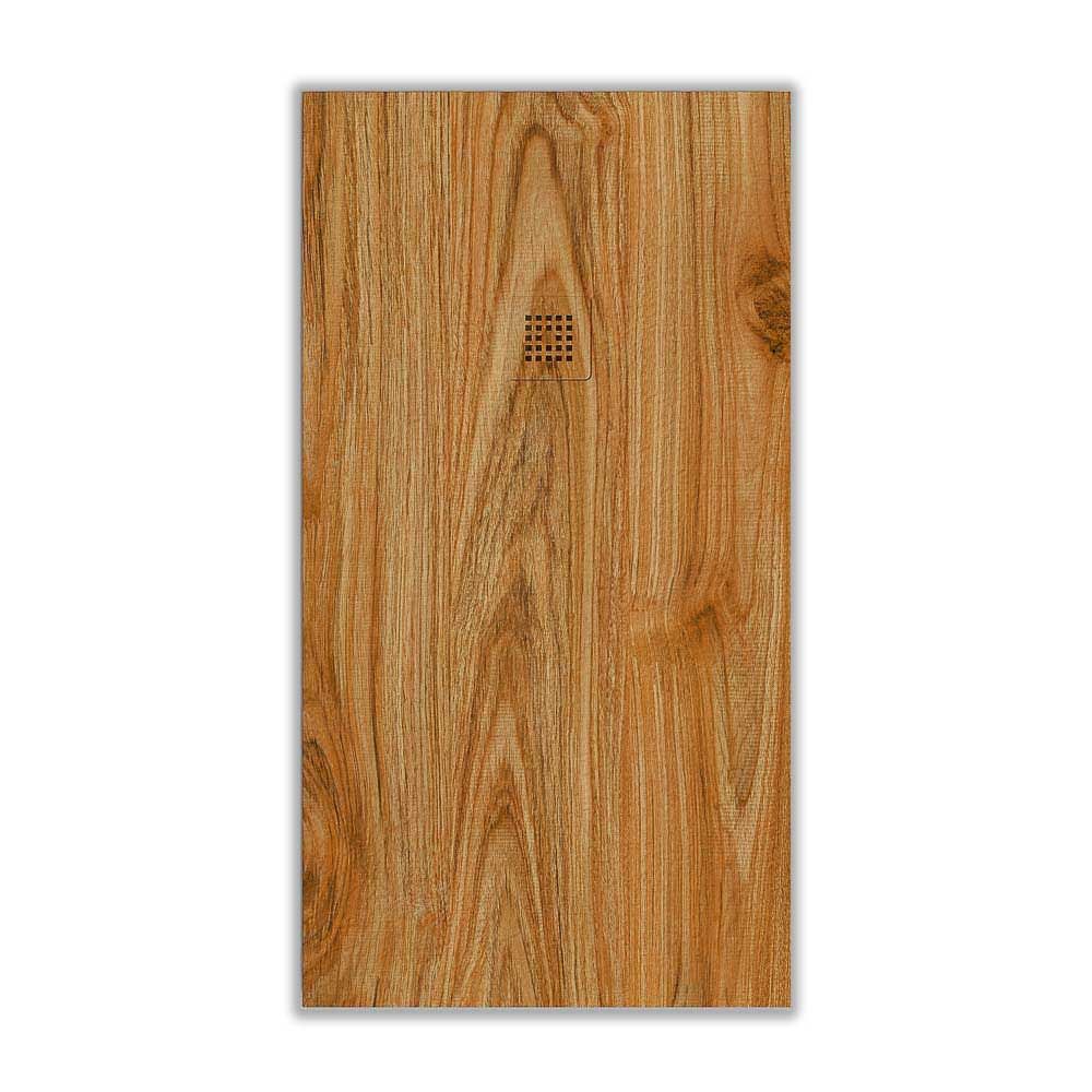 Plato de ducha resina textura pizarra acabado efecto Madera Nogal Americano - antideslizante STONE 3D moderno