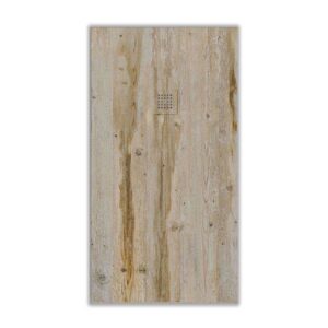 Plato de ducha resina textura pizarra acabado efecto Madera Vintage Ocre - antideslizante STONE 3D moderno