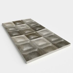 Plato de ducha resina textura pizarra. Efecto en Hidráulico Cloda - antideslizante STONE 3D moderno