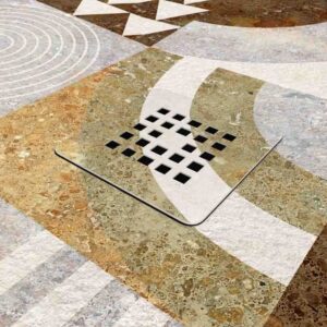Plato de ducha resina textura pizarra. Efecto en Hidráulico Acadia - antideslizante STONE 3D moderno