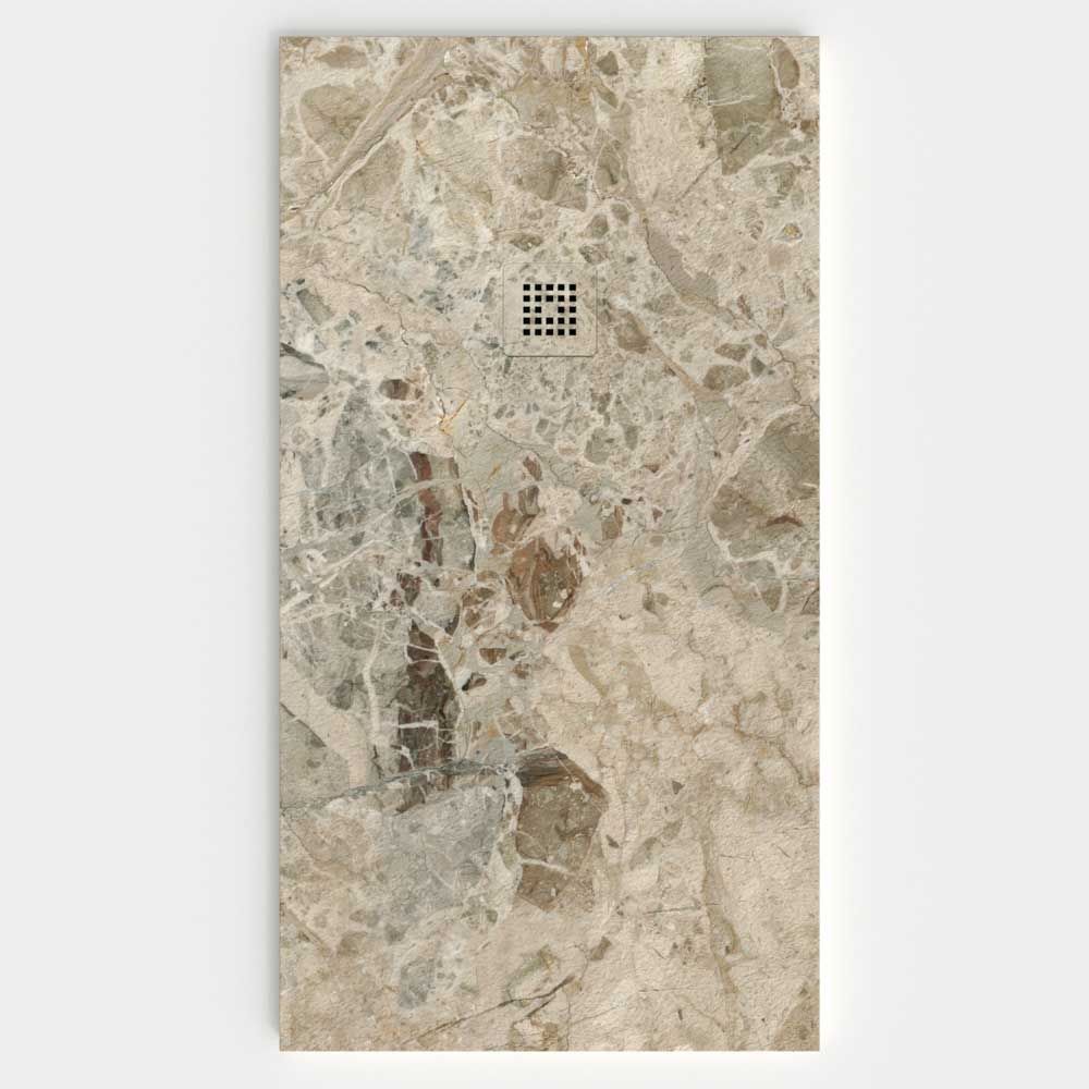 Plato de ducha resina textura pizarra. Efecto en Mármol Janti - antideslizante STONE 3D moderno